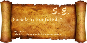 Serbán Euridiké névjegykártya